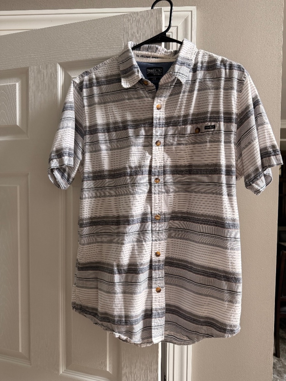 O'Neill Men's Casual Gray Striped Shirt SzL